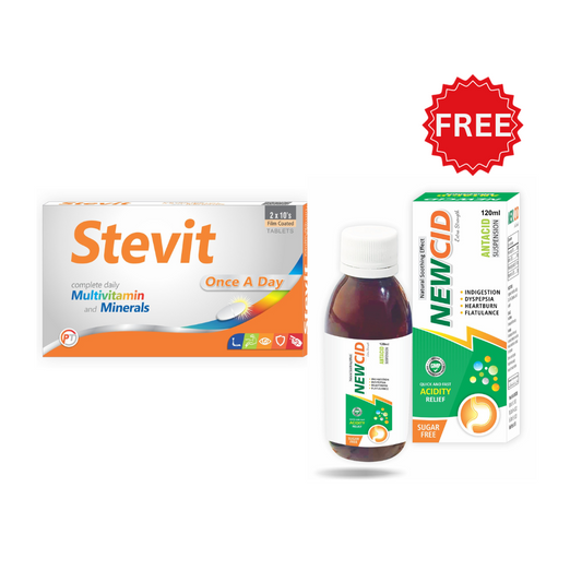 Stevit + Newcid (Multivitamin with Antacid Bundle )