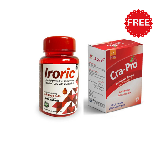 Iroric + Cra-Pro (Iron Supplement and UTI health for Pregnant womens)