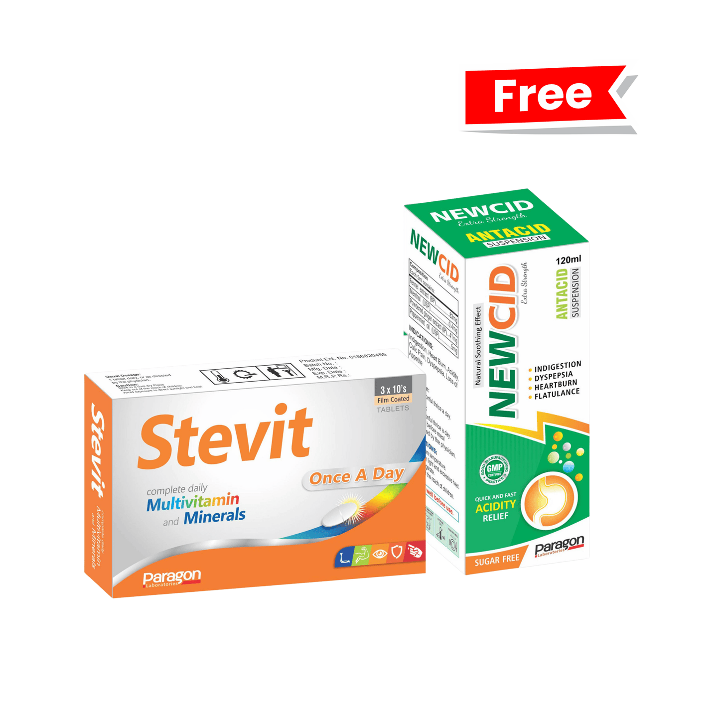 Stevit + Newcid (Multivitamin with Antacid Bundle ) - Paragon Laboratories